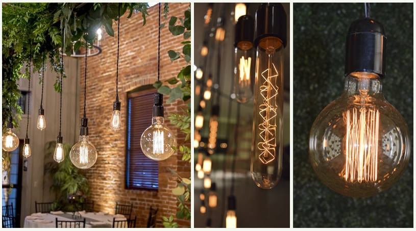 Plancha metal(200x50cms) con luces edison - NOI Decoraciones