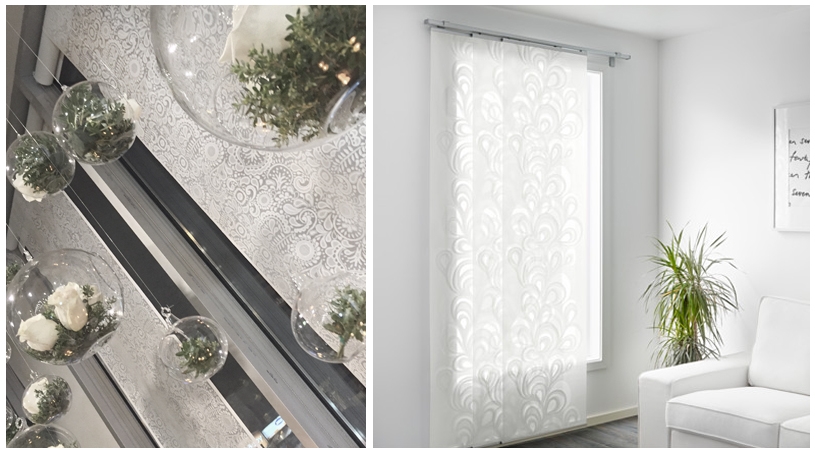 Estores blancos floreados( 200x60 cms) - NOI Decoraciones