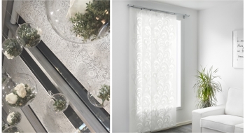 Estores blancos floreados( 200x60 cms) - NOI Decoraciones